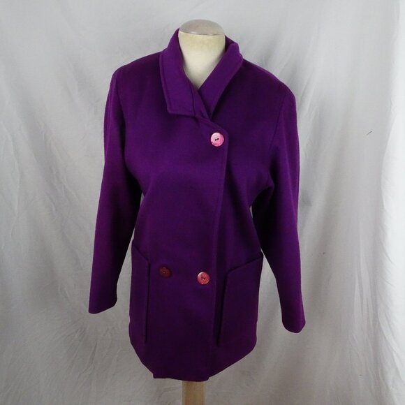 Cassidy Women Purple Wool Coat Size 4 - Picture 1 of 12